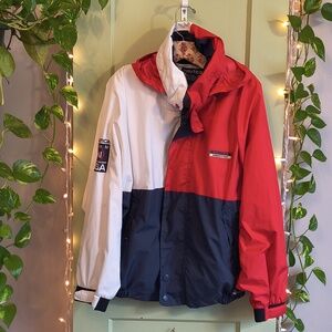 Men's Nautica Red White Blue Team USA Hooded Windbreaker Jacket M